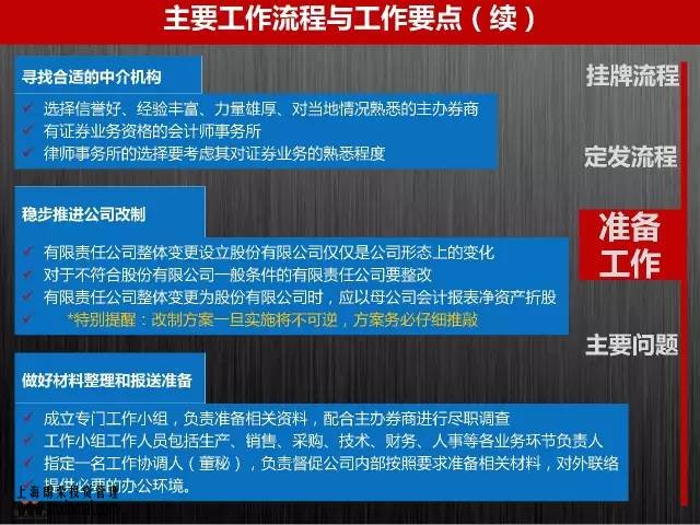 上海股权托管交易中心企业挂牌的主要工作流程与工作要点_上海股权托管交易中心