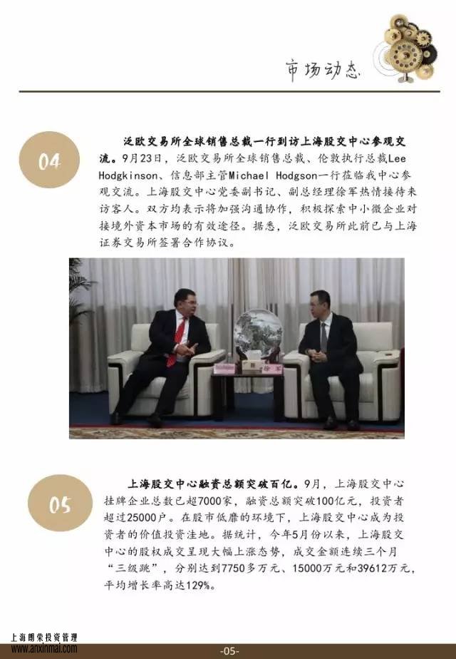 上海股交中心2015.11月号（总第十四期）·市场动态，上海股权托管交易中心,上海股权交易中心